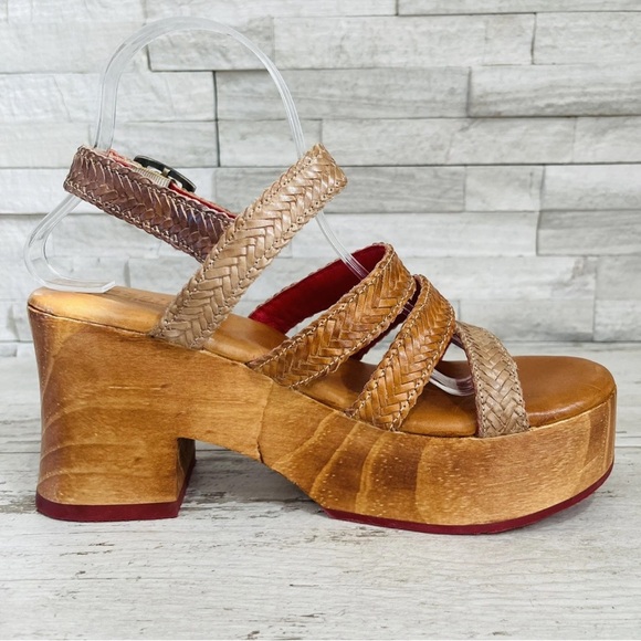 Bed Stu Women’s Size 10 Voicing Braided Leather Platform Sandals Brown/Tan NEW - Picture 8 of 13